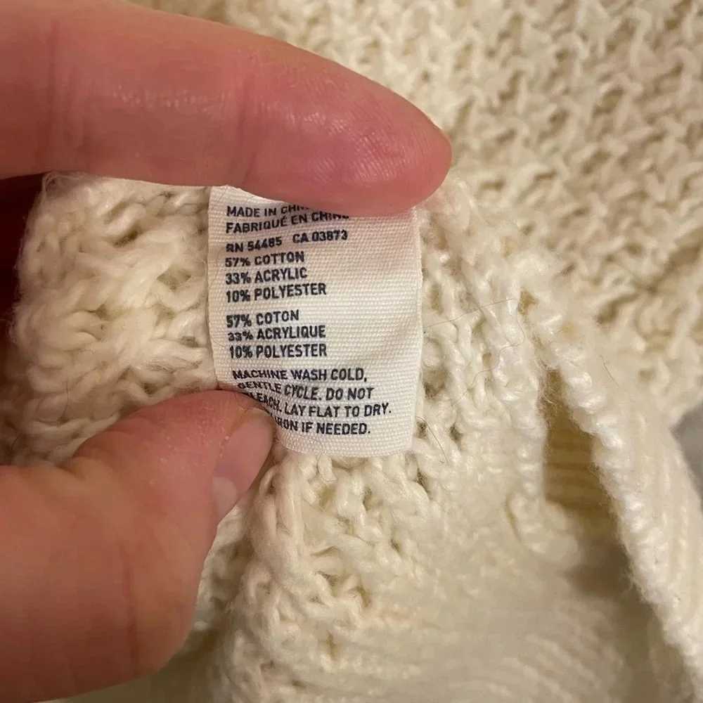 American Eagle Outfitters | Cream Cowl Neck Sweater Dress Tunic Size Medium